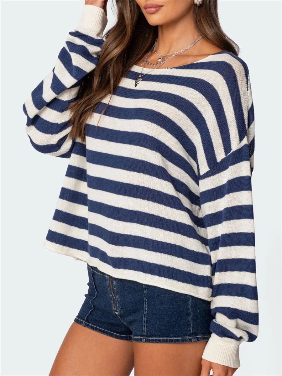 Striped Knit Pullover